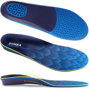 Arch Support Shoe Inserts, Hollow Structural Shock Absorbing, Orthotics Cushioning Shoe Insoles for Relieve Plantar Fasciitis, Achilles Tendonitis, Flat Feet, High Arch (M)