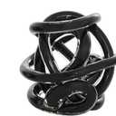 Deco 79 Glass Knot Decorative Sculpture Knotted Ball Home Decor Statues, Set of 3 Accent Figurines 5", 4", 4"W, Black