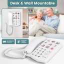 Corded Landline Phones for Seniors - Memory Phone for Dementia/Alzheimers, 9 Big Picture Buttons & One-Click Dialing - Hands-Free Calling, 110dB Loud Ringer - for Visual Hearing & Memory Impairments