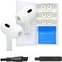 Comply Premium Foam Earplugs Compatible with Apple AirPods Pro Gen 1 & 2nd Size M, New 2025 Version with Disassembly and Cleaning Tool, White, 3 Pairs, Made in The USA