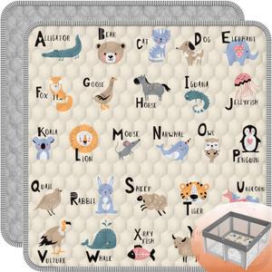 Baby Play MAT 50" X 50" Playpen Mat, Soft Thickened Anti-Slip Baby Mat for Floor, Foldable and Machine Washable Baby Crawling Mat