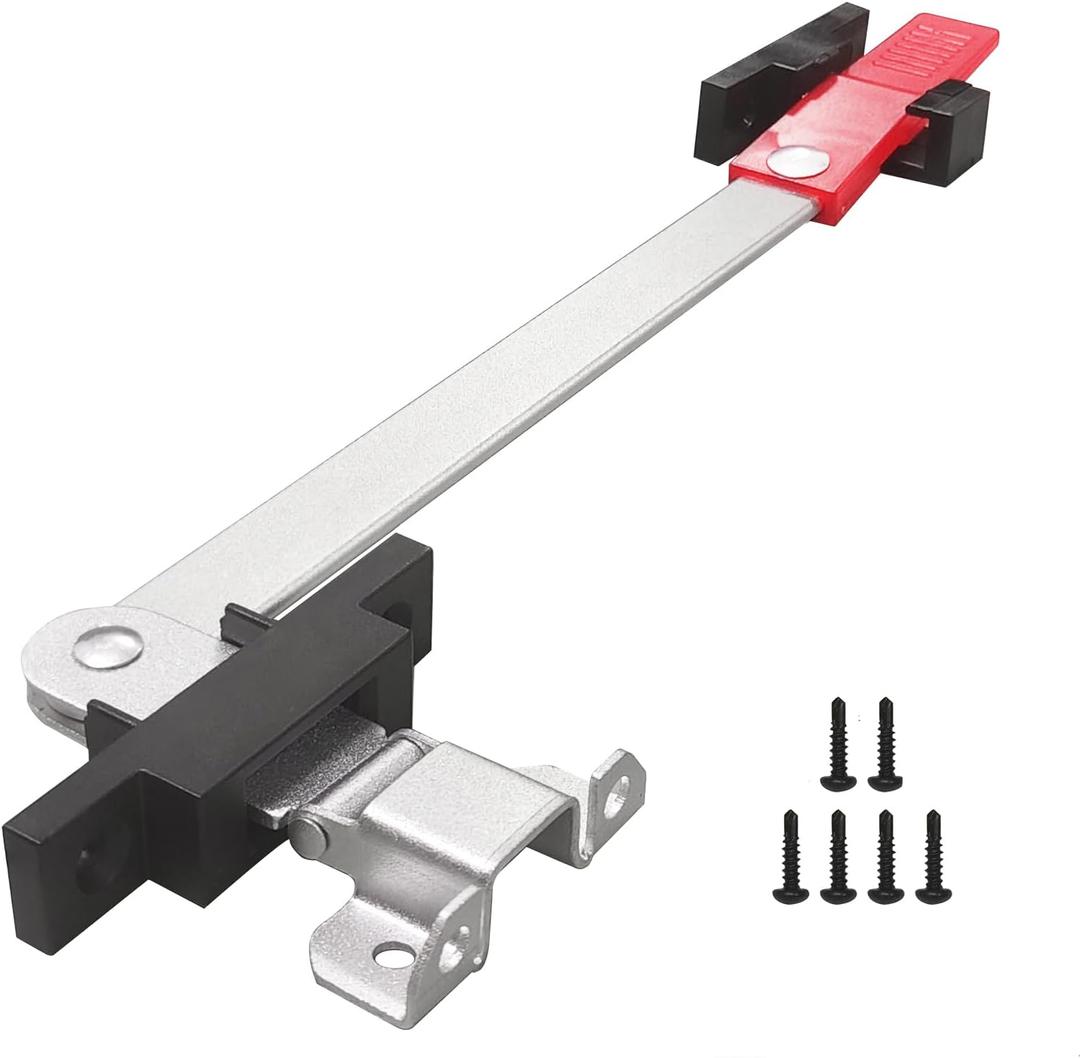 RV Emergency Window Latch, Aluminum RV Emergency Exit Window Latch Replacement, Camper Exit Window Lock, Window Support Holder with Red Handle for Travel Trailer