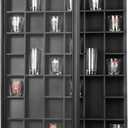 46 Wall Mounted Shot Glass Display Case UV Protection Black
Wall Mount shot glass display case wood Lockable with glass door and Removable Shelves,adjustable shelves