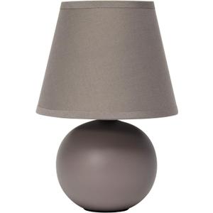 Simple Designs LT2008-GRY Mini Ceramic Globe Table Lamp with Matching Fabric Shade, Gray 5.51 x 5.51 x 8.66