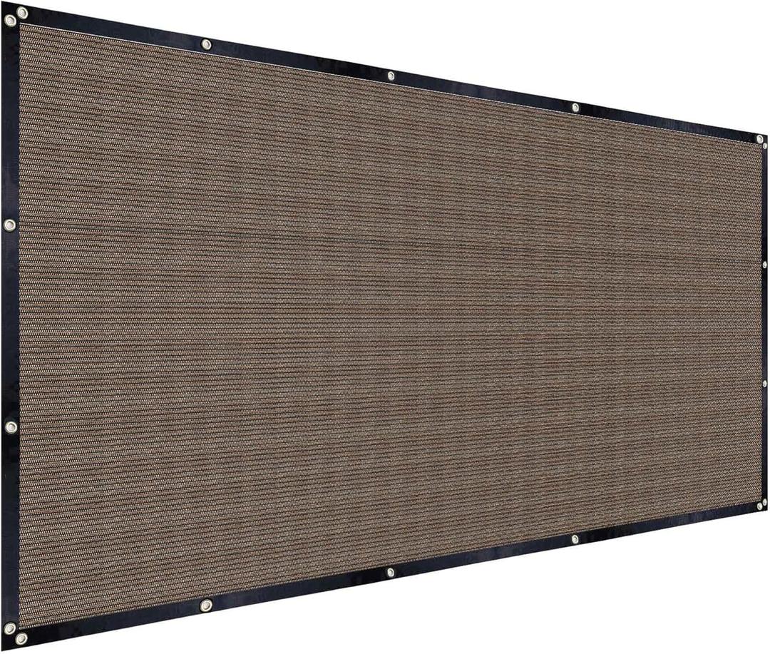 FAIR WIND Shade Cloth 90% Sun Shade Fabric Privacy Screen Shade Cover Patio Canopy with Grommets Shade Net for Garden Outdoor Pergola 6 x 8 FT - Mocha