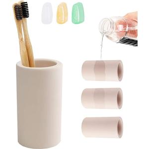Beige Toothbrush Holder for Bathroom,Water Absorption Fast Drying Diatomite Toothbrush Holders for Electric Toothbrush Toothpaste Shaver Razor