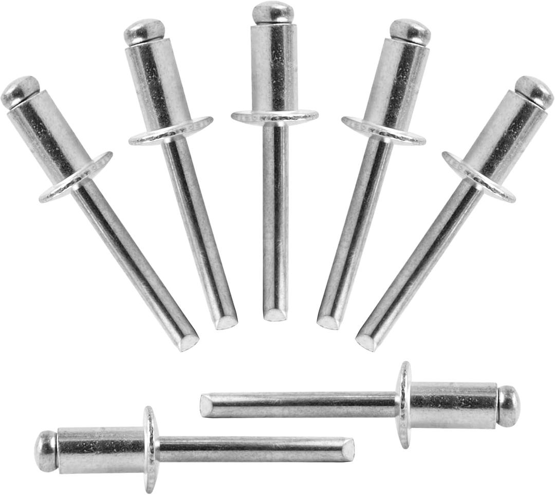 ALLCLEAN 80 Pcs 1/4" x 1/2" Aluminum Blind Rivets,6.4 x 12mm Pop Rivets,Aluminum Grip and Steel Mandrel