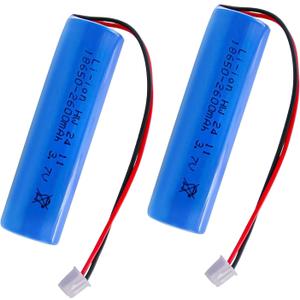 3.7V 18650 Battery 2600mAh High-Performance 3.7Volt 18650 Rechargeable Batteries with XH2.54 Connector for Flashlights, DIY Electronics Products,DIY Battery Pack, Toys ect,2pack