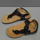Athlefit Womens Black Orthopedic Arch Support Sandals Casual Summer Walking Adjustable Thong Sandals for Women Size 6.5