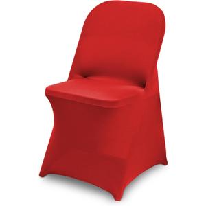 10 Packs Red Spandex Stretch Folding Chair Covers for Wedding Party,Universal Fitted Washable Dining Seat Slipcovers Protector Decoration for Holiday Banquet Birthday Celebration Event
