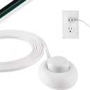 Philips Plug-in Footswitch, 9 Ft, 1-Outlet Flat Plug Extension Cord, Flat Extension Cord with Switch ON/Off, 2 Prong Extension Cord, 120V Long Extension Cord, 1 Pack, White, 1 Pack, SPS1036WF/37