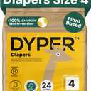 DYPER - Baby Diapers Hypoallergenic Cloth Alternative Day & Overnight Protection - Made with Plant-Based* & Skin-Friendly Ingredients - Size 4 (24 Count)