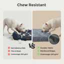 44" Indestructible Dog Bed for XXL Dogs – Chew-Proof Pet Mat with Double-Sided Plush & Waterproof Liner, Tough Crate Mat with Egg-Crate Foam Support, Indoor & Outdoor Use, Grey