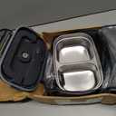 Vingud Electric Lunch Box for Adults, Heated Lunch Box for Men Women with Dual 1.5L SS Containers, Portable 80W Food Warmer for Car/Truck, Lonchera Elctrica Porttil Christmas White Elephant Gifts (Velvet+Blue)