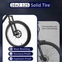 16X2.125 Bicycle Solid Tire, Bicycle Tubeless Solid Tire, for 16 inch Electric Bicycle, E-Bike Electric Tires [Puncture-Proof] [Anti-Skid] [Wear-Resistant] (1 Pack)