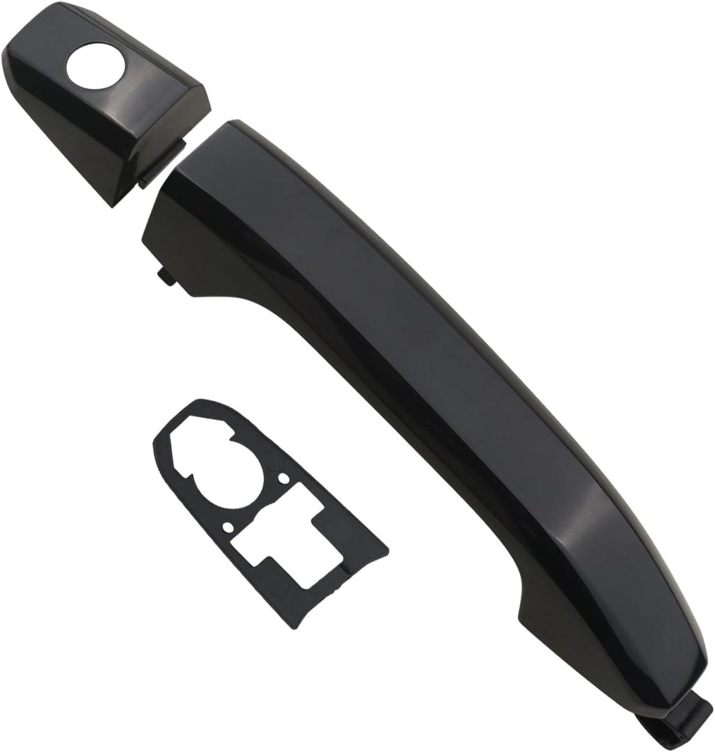 APPERFiT Door Handle w/Gasket Set - Front Exterior LH (Smooth Black) Paint to Match Compatible with 2014-2020 Chevy Chevrolet Silverado Suburban Tahoe, GMC Sierra Yukon 13583889