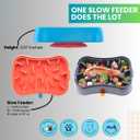 Marley Slowappy Slow Feeder - BPA-Free, Silicone Dog Feeding Bowl for Fast Eaters - Wet & Dry Food Suitable (Blue - Bowl Only)