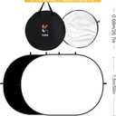 Kate Collapsible Backdrop Audition Backdrop for Headshot Photography,Video Conference,Live Streaming(5'x6.5',1.5x2m,Black/White)