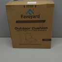 Favoyard Outdoor Seat Cushion Set 24 x 24 Inch Water-Resistant & Fade-Resistant Patio Furniture Cushions with Removable Cover Deep Seat & Back Cushion with Tie Straps for Chair Sofa (Beige)