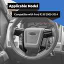 Voodonala for Ford F150 Raptor 2009-2014 Center Steering Wheel Panel Cover Compatible with Ford F150 Raptor 2009-2014, Carbon Fiber (Only for Raptor)