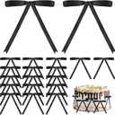 60 Pcs Twist Tie Bows Black Bows for Cake Decorating, Satin Ribbon Bows for Gift Wrapping Crafts Treat Bags, 5 x 7 Inch