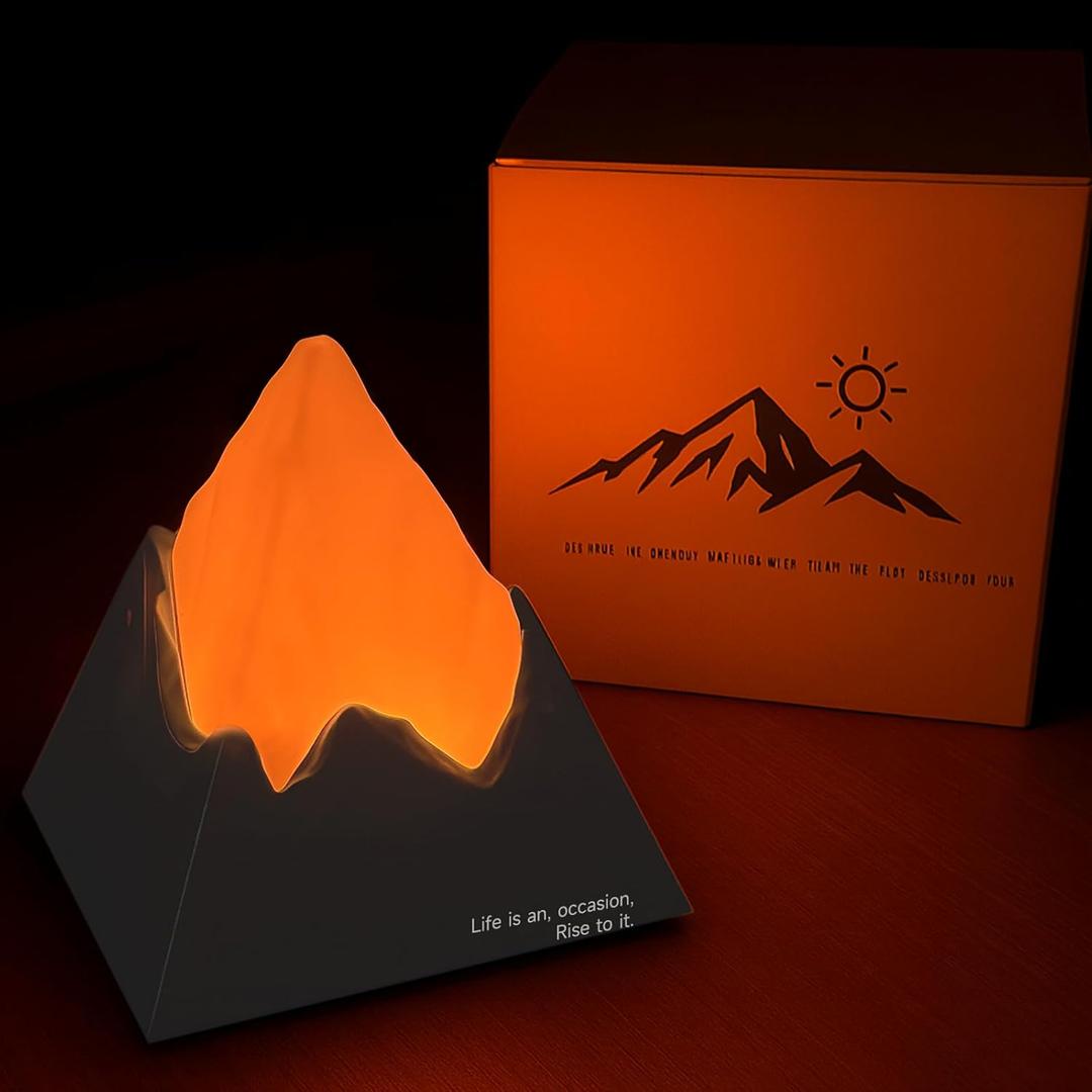 Volcano Lamp, 2000mAh Nursery Night Light for Kids with 6 Modes, Rechargeable Bedside Nightlight with Timer, Cool Room Decor and Cute Office Desk, Unique Christmas Gifts for Teens Boys Girls (Gray)