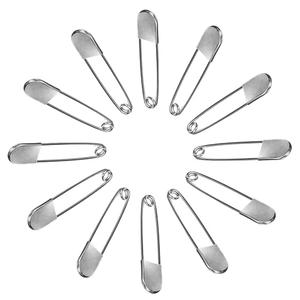 Xiufortion 15 PCS Extra Large Stainless Steel Safety Pins in Length of 5 inches for Blanket Laundry Key Ring Outdoor （Silver）