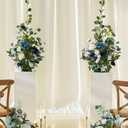 Ling's moment 41" Tall Free Standing Artificial Flowers Arrangements 2 pcs Wedding Arch Altar Stage Decorations Dusty Blue Navy for Ceremony Reception Silk Rose Fake Floral Party Outdoor Beach Decor