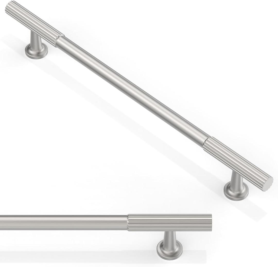 10 Pack Brushed Satin Nickel Cabinet Pulls 7.5 Inch(192mm) Kitchen Cabinet Handles Solid Zinc Alloy Cabinet Hardware Drawer Pulls