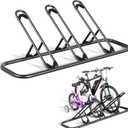 Tuohours Bike Rack, Floor Bike Rack for Garage, Indoor/Outdoor Bike Storage Stand Bicycle Parking Rack, for Mountain Bike, Road Bike and Kids Bike (Black, 3 Bike)