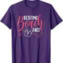 Summer Beach Scene Shirts Resting Beach Face Tee T-Shirt for Men Women Kids M