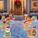 Hiznomgs10 Pcs Gingerbread Christmas Decorations Outdoor, Christmas Decorations Yard, Gingerbread Man Yard Signs with Stakes for Holiday Party Home Lawn Pathway Decorations Supplies