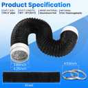5FT Dryer Vent Hose, Heavy Duty 6-Layer Flexible Aluminum Dryer Duct with 4 Inch Rubber Seal Connectors, Heat Resistant Easy-Install Exhaust Hose for Tight Spaces, Universal Dryer Vent Kit