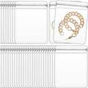 GSXRB Square PVC Bracelet Organizer Bag Clear Zipper Bags Anti Oxidizing Earrings Storage Bags for Storage Jewelry Packing Bags(5.9 * 5.9IN)