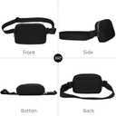 Waist Belt Bag Fashion Fanny Women and Men Gift Waist Pack With Adjustable Strap For Travel Running Hiking Walking Black+Light Purple