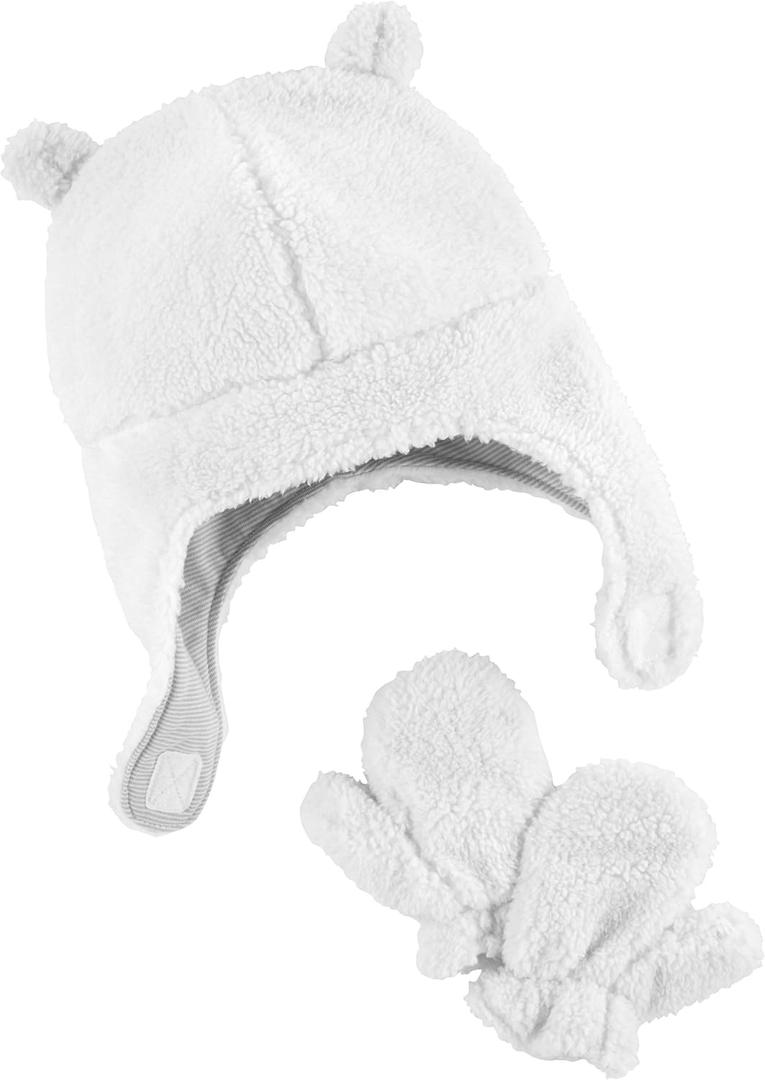 Simple Joys by Carter's Baby Hat and Mitten Set (0-9 Months, Ivory)