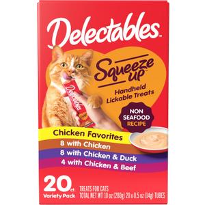 Delectables Squeeze Up Non-Seafood Variety Pack Lickable Cat Treat, 20 Count (Pack of 1) (EXP 03/08/27)