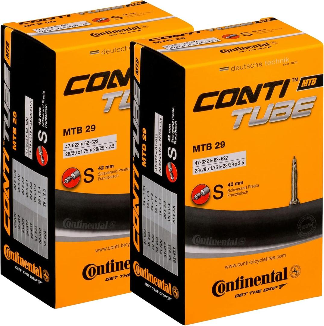 Continental MTB 29x1.75-2.5" / 47-622 -> 62-622 Inner Tubes - 42mm Presta Valve (Pack of 2 Tubes)
