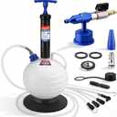WORKPRO 6L Oil Extractor Pump, Pneumatic and Manual Fluid Extractor Pump with Main Hose, Three Extensions and Brake Bleeding Hose for Oil and Brake Fluid Change of Automotive, Marin Boat and More