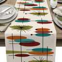 Table Runners 36 inches, Retro Modern Mid Century Wedding/Coffee Table Runner, Farmhouse Style Table Linen Cloth for Dinning Holiday Party Indoor Outdoor Decor, Heat-Resistant, Abstract Lines
