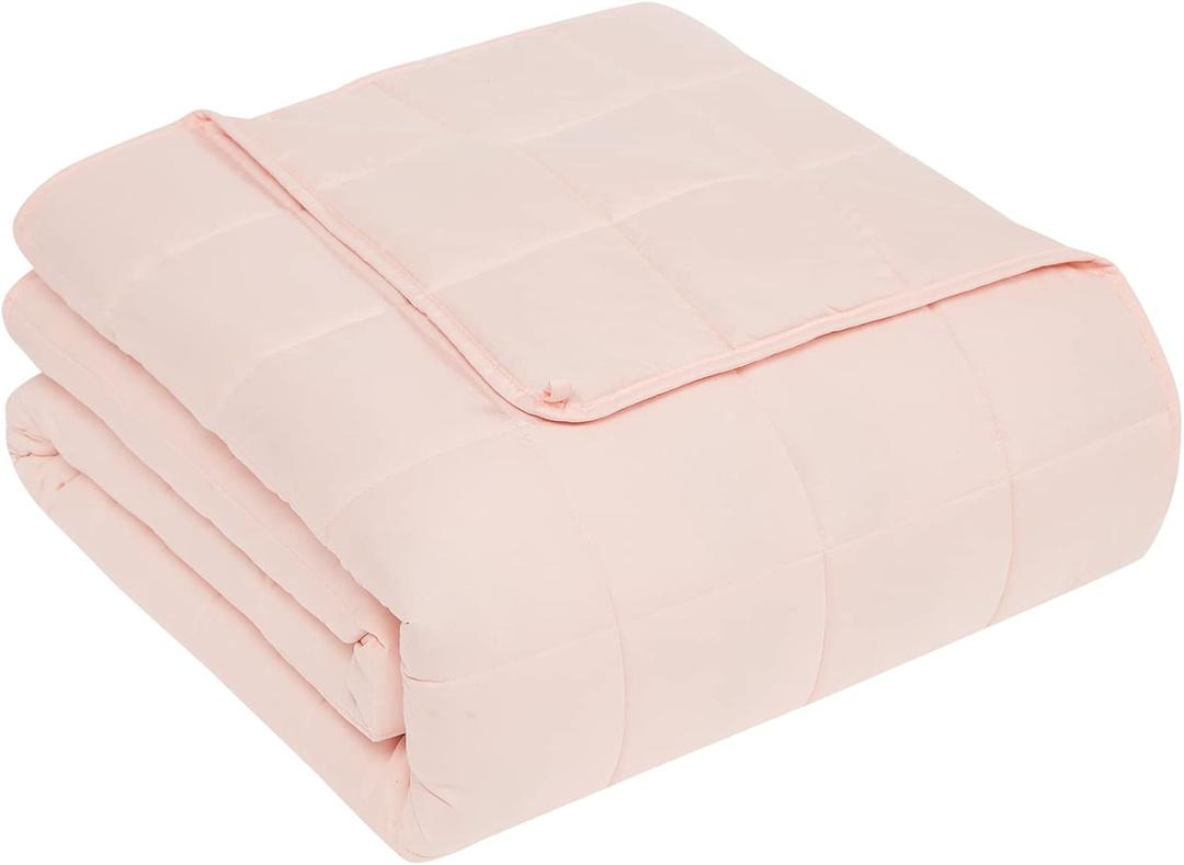 CuteKing Weighted Blanket for Adults(25lbs, 88"x104", Pink) Heavy Blanket for 240-260lbs, Weighted Blanket for Cooling & Heating with Premium Glass Beads, Soft Thick Blanket for Adult All-S