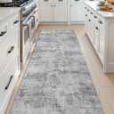 DEXI Kitchen Mats Cushioned Anti Fatigue, 23x86 Floor Padded Runner Rug Non Slip, Waterproof Standing Comfort Memory Foam for Front Sink Laundry, Dark Grey