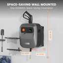 Giraffe Tools Grandfalls Retractable Pressure Washer G20B, 2500 PSI 2.2 GPM, Wall Mounted Power Washer with 65FT Hose Reel, Black Pressure Hoses, 4 Nozzles for Floor/Cars/Fences/Patios, Dark Silver