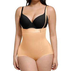 SHAPELLX Shapewear Tummy Control Panty for Women High Waist Body Shaper Waist Trainer Shaper Higher Power Panties (XX-Large, A5-dark Beige)