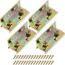 4 Pcs Bed Rail Brackets with 32 Pcs Srews, High Quality Bed Frame Brackets, Rust Proof Bed Frame Hardware for Headboards, Footboards, Wood Bed Frame