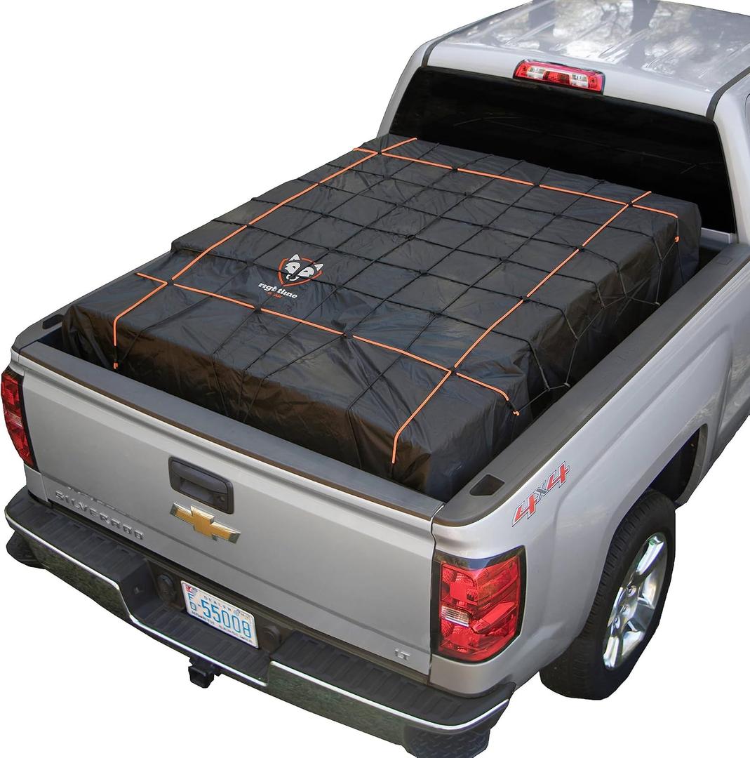Rightline Gear Weatherproof Truck Bed Cargo Net with Built-in Tarp, 8.8 by 10 Feet