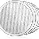 New Star Foodservice Restaurant-Grade Seamless Aluminum Pizza Baking Screen, 8 Inch, Pack of 6 (Silver)