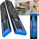 Push to Open Soft Close Drawer Slides 1 Pair 10 12 14 16 18 20 22 24 Inch 100 LB Load Capacity Side Mount Full Extension Cabinet Runner Ball Bearing Kitchen Dresser GlideBlack,12inch
