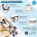 MARE AZZURO Lightweight Reading Glasses Women Large Square Readers 1.0 1.25 1.5 1.75 2.0 2.25 2.5 2.75 3.0 3.5 4.0 5.0 6.0 (Black)