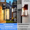 LED Dusk to Dawn Outdoor Light Fixtures - 2 Packs Modern Porch Lighting with Attractive Glass, 13W 3000K LED Exterior Sconce Wall Mount with Photocell Sensor for House Front Garage Door, Waterproof